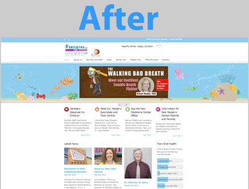 Dental office web site after the updated by Steve's Computer and Web Svc, LLC