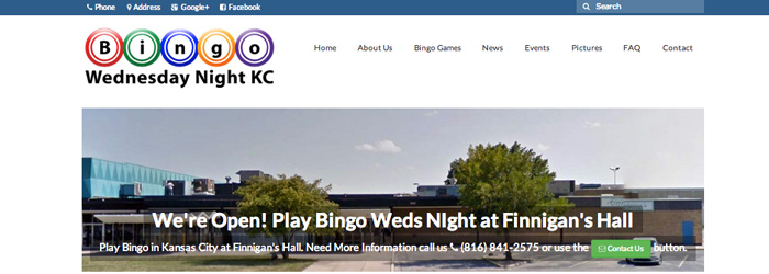 designed non profit organization's bingo website